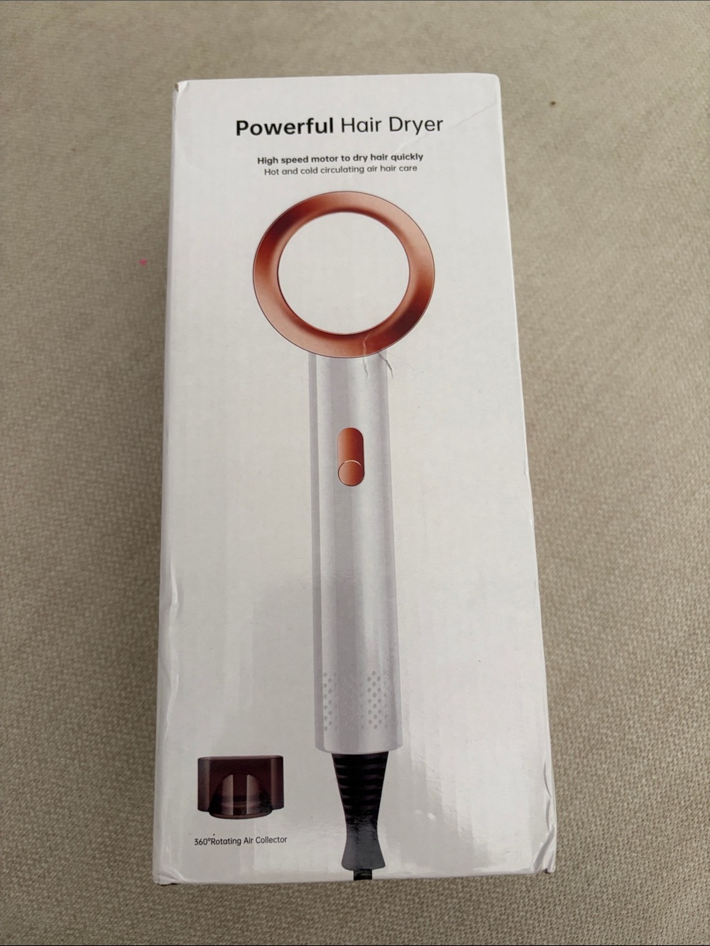 High-Speed Hair Dryer in Rose Gold & White